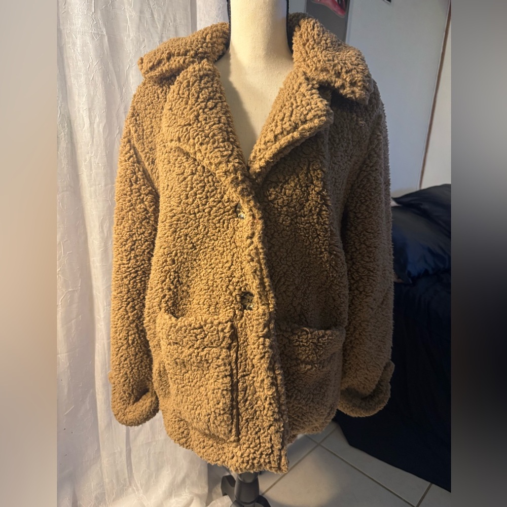 Cozy Tan Sherpa Jacket